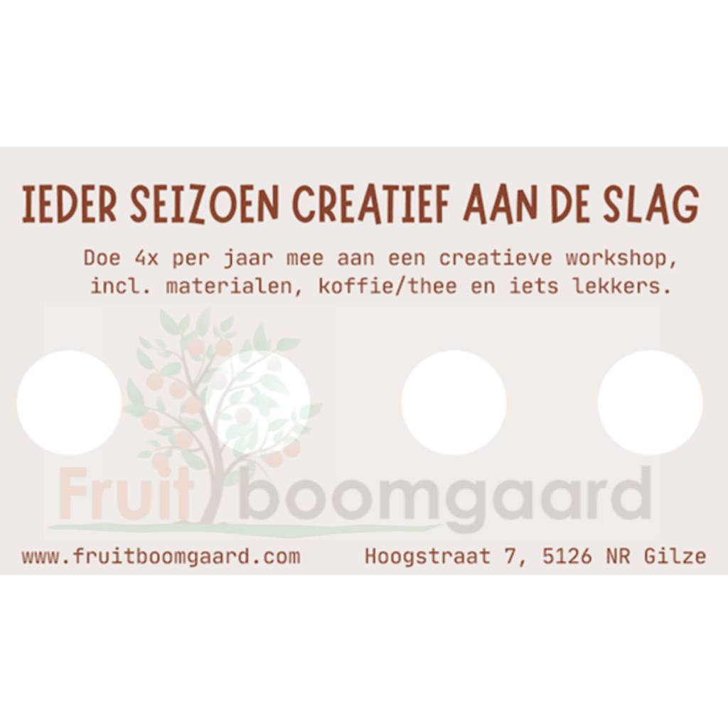 Strippenkaart creatieve workshops