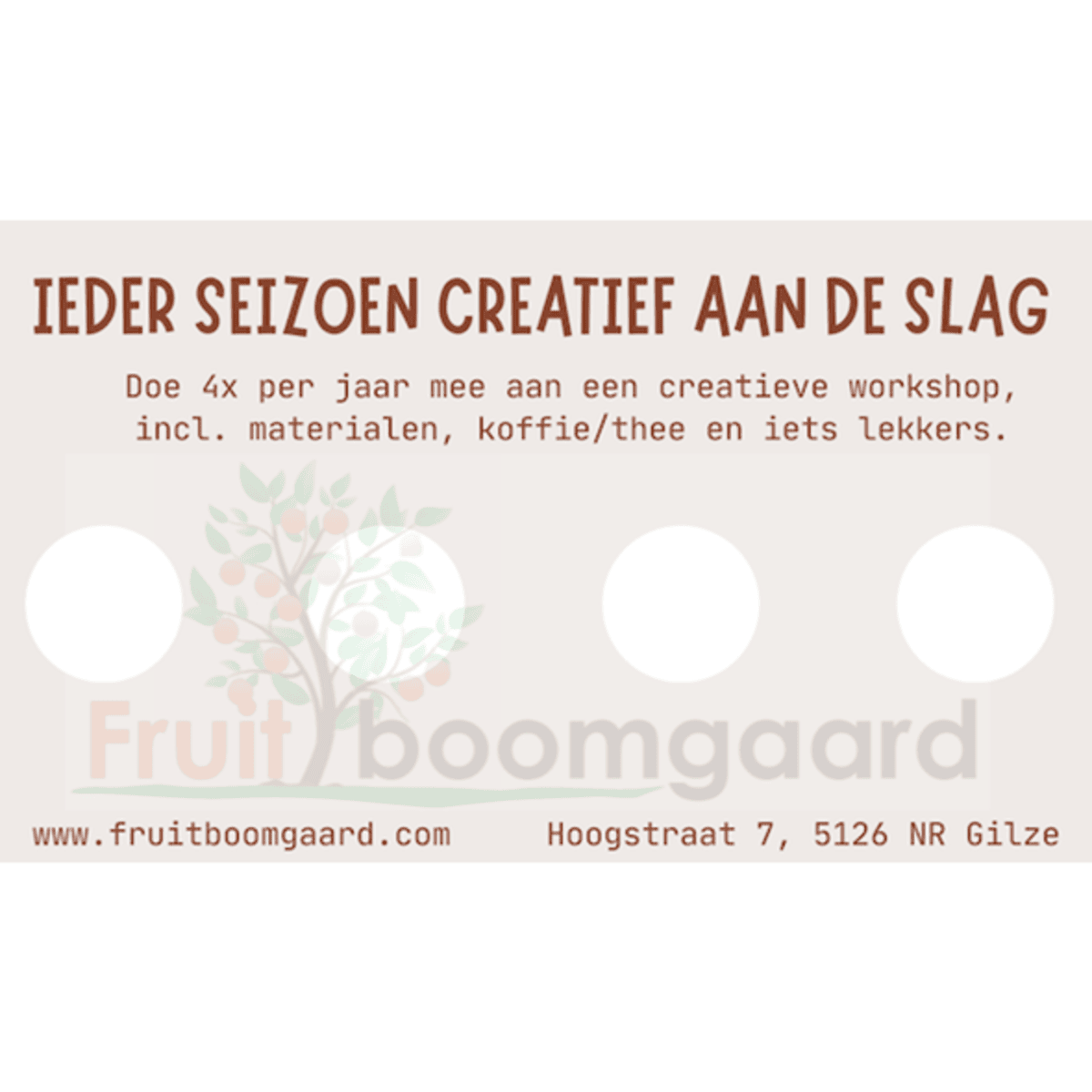 Strippenkaart creatieve workshops