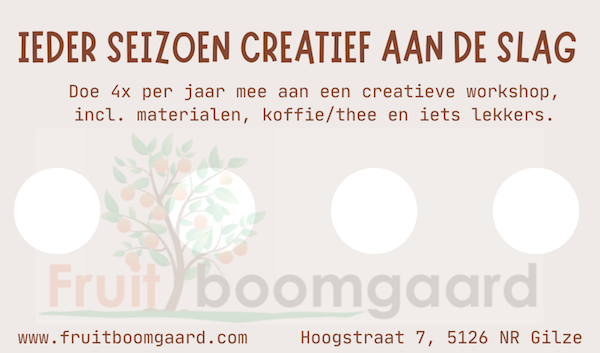 jaarabonnement seizoen creatief aan de slag